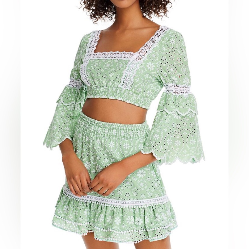 Charo Ruiz Ibiza Hadi Cotton Eyelet Crop Top